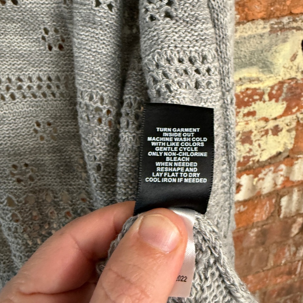 Torrid Gray Open-Knit Cardigan - Picture 3 of 5